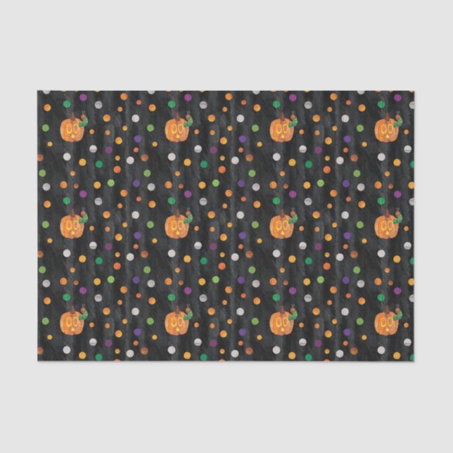 Papier Mousseline Eric Carle | Halloween Polka Motif (Recto)