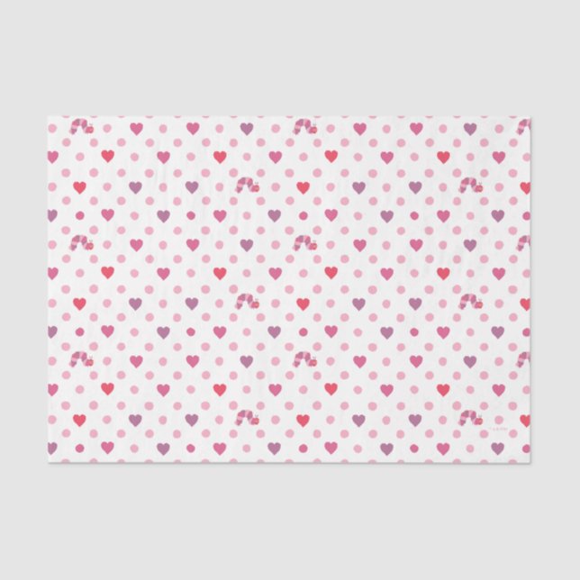 Papier Mousseline Eric Carle | Valentine Heart Polka Dot Motif (Recto)