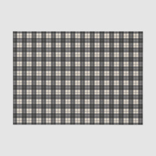 Papier Mousseline Erskine Tartan écossais noir et blanc