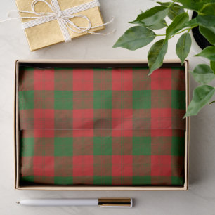 Papier Mousseline Erskine tartan rouge vert plaid