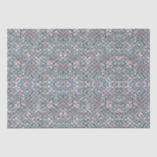 Papier Mousseline Éscaliers de sirène gris argent Holographique Déco