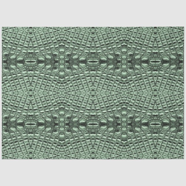Papier Mousseline Escaliers en cuir d'alligator vert Motif complexe (Recto)