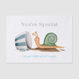 Papier Mousseline Escargot et tasse rayée