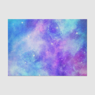 Papier Mousseline Espace de galaxie violet et bleu Abstrait