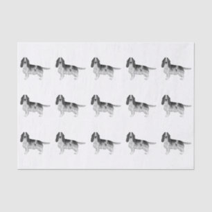 Papier Mousseline Espagnol Cocker Anglais En Motif Noir Et Blanc