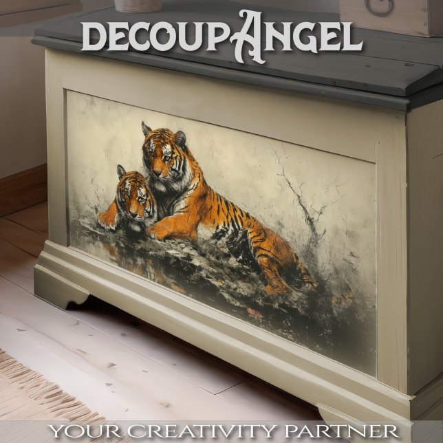 Papier Mousseline Esprit sauvage du tigre - Découpage - (Créateur téléchargé)