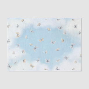 Papier Mousseline Essaim de papillons dans un ciel bleu rêveur