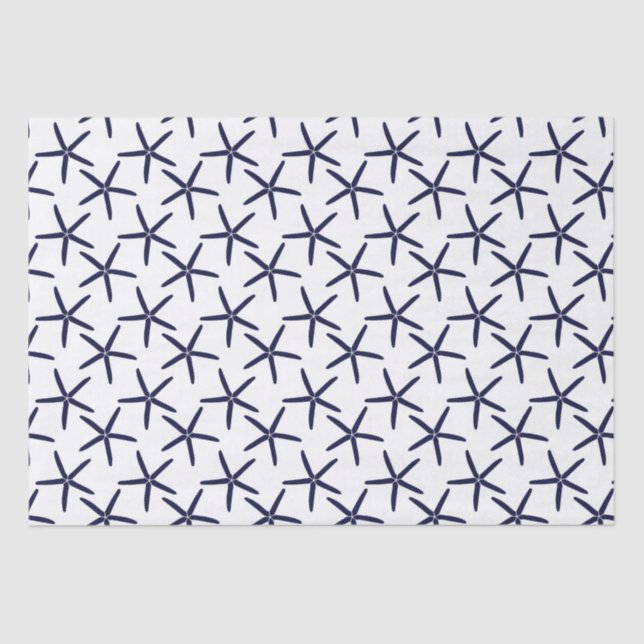 Papier Mousseline Estarfish bleu marine sur un arrière - plan blanc (Recto)