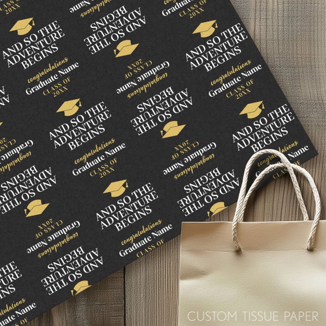 Papier Mousseline Et Donc L'Aventure Commence - Graduation Moderne (Graduation Tissue Paper)