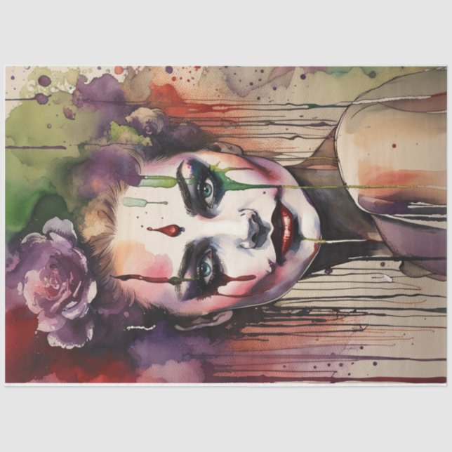 Papier Mousseline Etanchéité Déchets Jester Femme Découpage Floral (Recto)