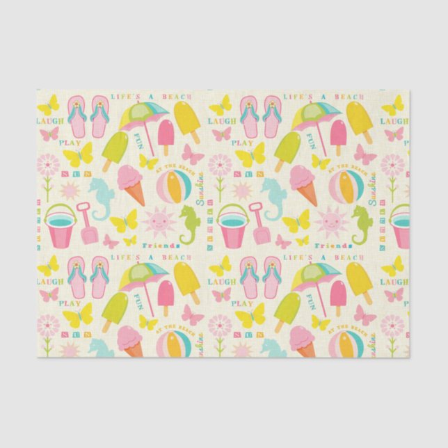 Papier Mousseline Été à la plage (Recto)