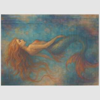 Papier Mousseline Ethereal Mermaid Siren Fantasy Decoupage