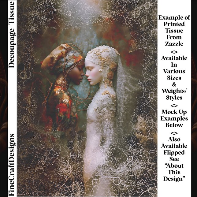 Papier Mousseline Ethereal Spiritual Women, Symbolic EX6R Decoupage (Créateur téléchargé)