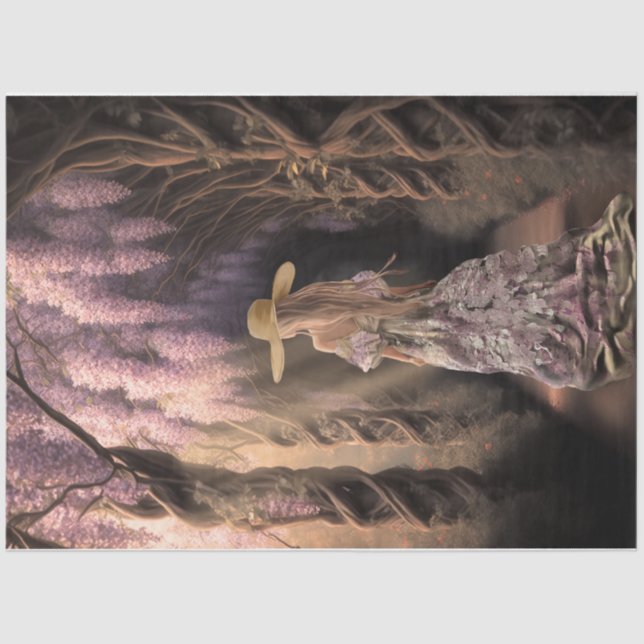 Papier Mousseline Ethereal Wisteria Archway Portrait de la Jeune Dam (Recto)