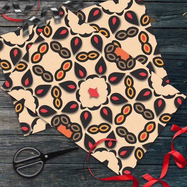 Papier Mousseline Ethnic Arabesque géométrique Boho Chic Motif (Créateur téléchargé)