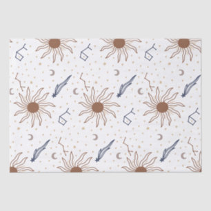 Papier Mousseline Étoile céleste, soleil et lune