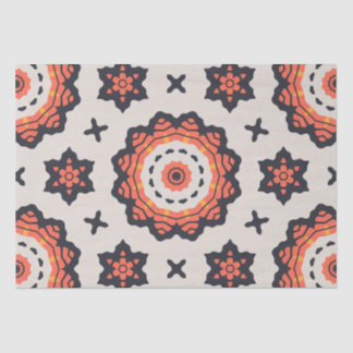 Papier Mousseline Etoile Perse Motif Jaune Beige Orange