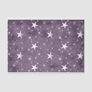 Papier Mousseline Étoiles blanches avec découpage Arrière - plan vio