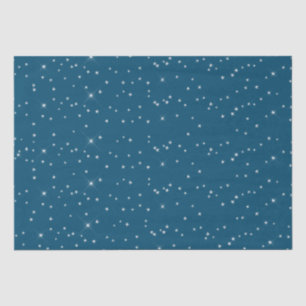 Papier Mousseline Étoiles bleues et blanches