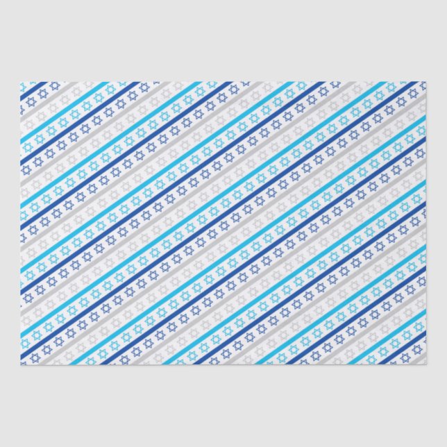 Papier Mousseline Étoiles de David pour Hanukkah  (Recto)
