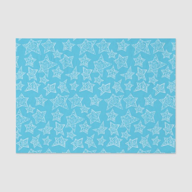 Papier Mousseline étoiles de Noël dessinées à la main (Recto)