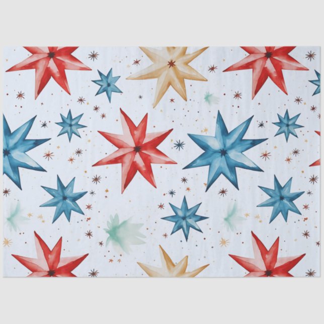 Papier Mousseline Étoiles de papier et flocons de neige Noël (Recto)