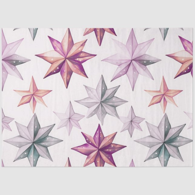 Papier Mousseline Étoiles de papier et flocons de neige Noël (Recto)