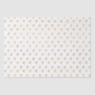 Papier Mousseline Étoiles d'or blanc brillant