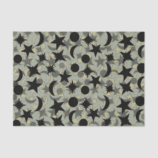 Papier Mousseline ÉTOILES ET LUNES par Slipperywindow (Recto)