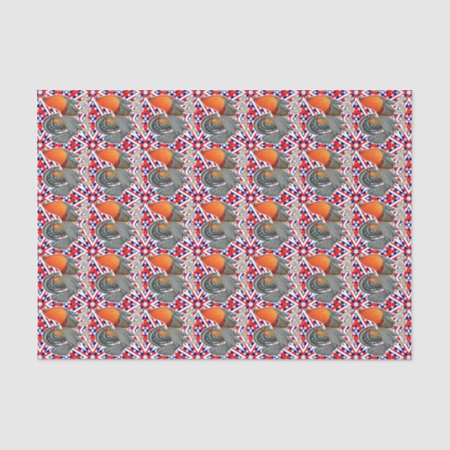 Papier Mousseline Étoiles et rayures Gamefowl (Recto)