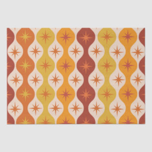 Papier Mousseline Étoiles mod orange du milieu du siècle sur motif o
