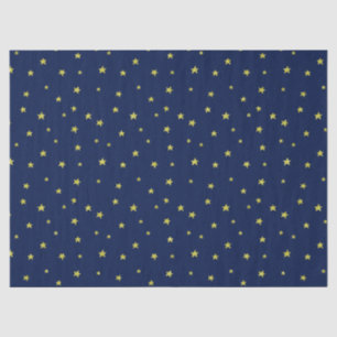 Papier Mousseline Étoiles Motif Midnight Blue
