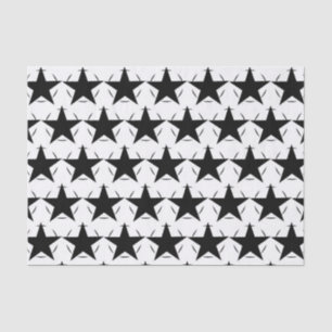 Papier Mousseline Étoiles Noires Blanches