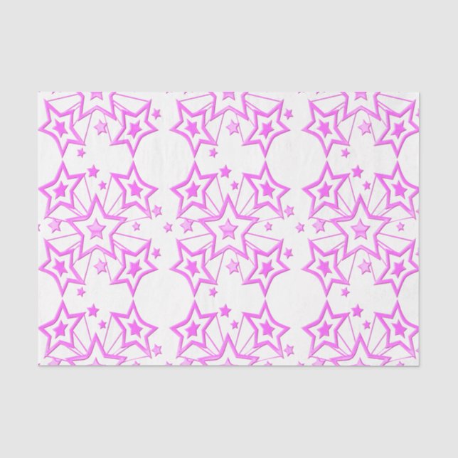Papier Mousseline Étoiles roses (Recto)