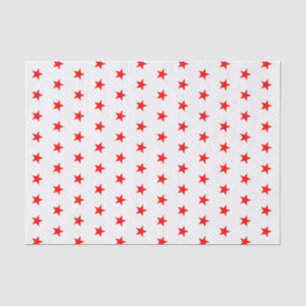 Papier Mousseline Etoiles rouges blanches et rayures grises Motif mo