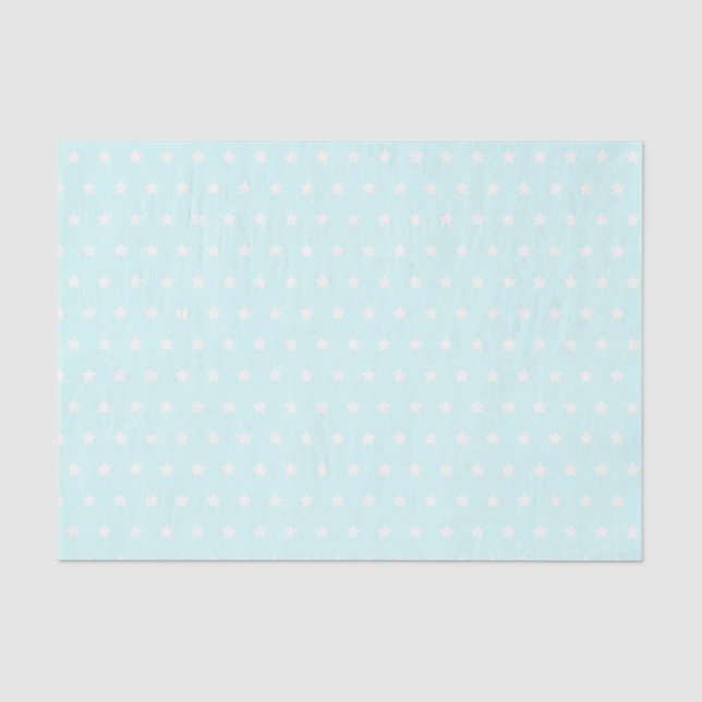 Papier Mousseline Étoiles Turquoises et blanches spas (Recto)