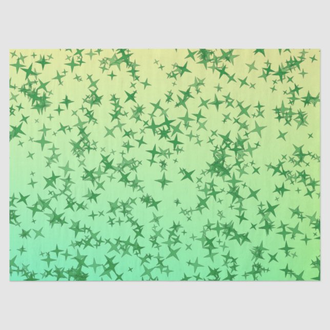 Papier Mousseline Étoiles Vertes (Recto)