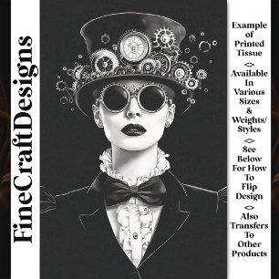 Papier Mousseline Étonnante Victorian Steampunk Woman AC3 Decoupage