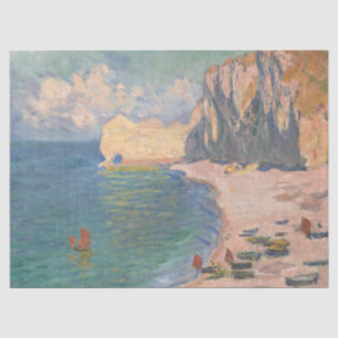 Papier Mousseline Étretat : La plage et la falaise de Claude Monet