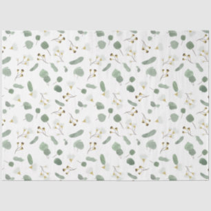 Papier Mousseline Eucalyptus Vert Argent Dollar Gum Blossoms