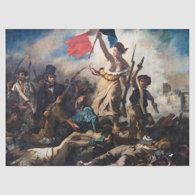 Papier Mousseline Eugene Delacroix - La Liberté guidant le peuple (Recto)