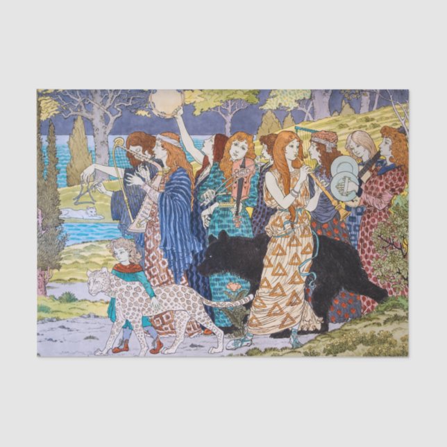 Papier Mousseline Eugene Grasset - Panneau décoratif Harmony (Recto)