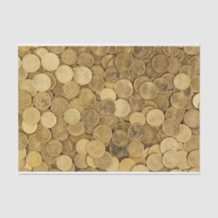 Papier Mousseline Euro pièces de monnaie colorées par or