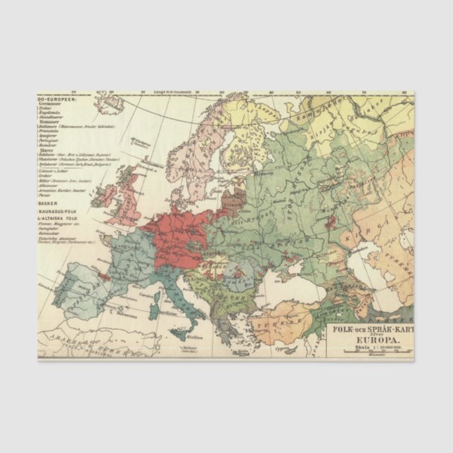 Papier Mousseline Europe Carte Pays Antique Mondiale (Recto)