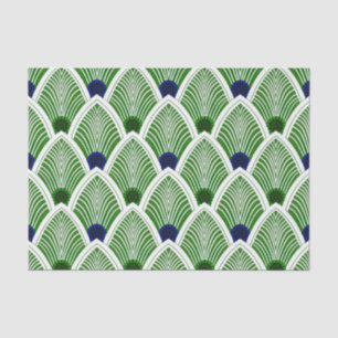 Papier Mousseline Éventail Rayonnant Art Déco en Vert Citron Frais