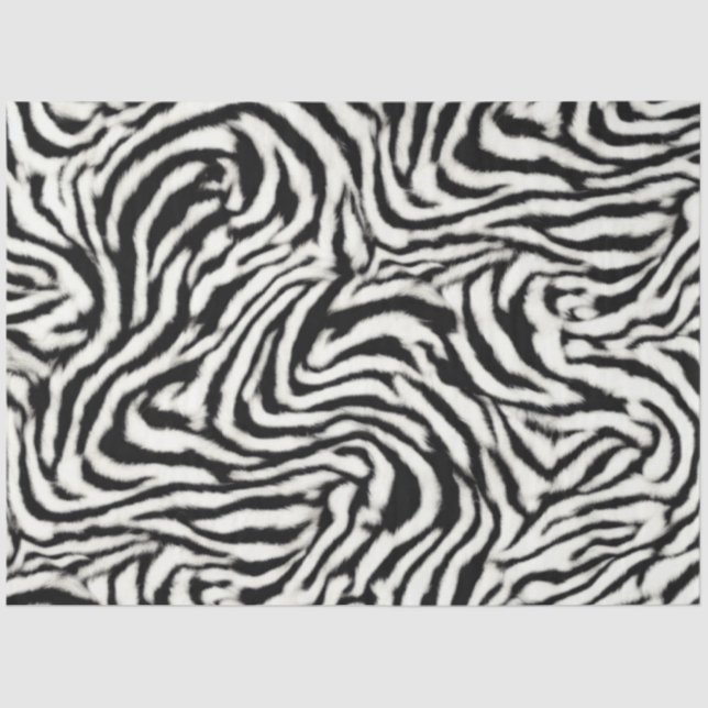Papier Mousseline Exotic Safari Curvy Zebra Stripes (Recto)