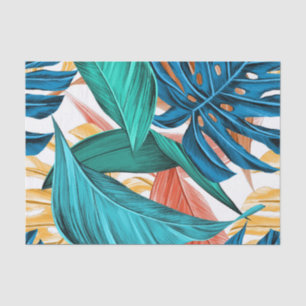 Papier Mousseline Exotic Tropical Leaves