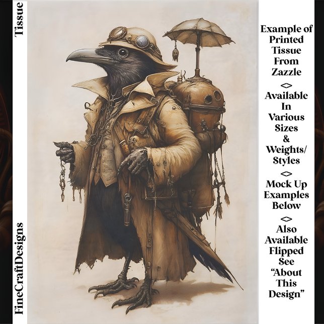 Papier Mousseline Exploratrice Corbeau Steampunk Aventurière EG7L Dé (Créateur téléchargé)