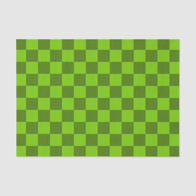 Papier Mousseline Explorez l'élégance du motif damier vert (Recto)
