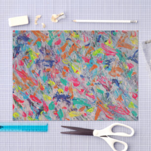 Papier Mousseline Expression colorée en peinture acrylique